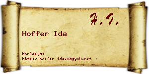 Hoffer Ida névjegykártya